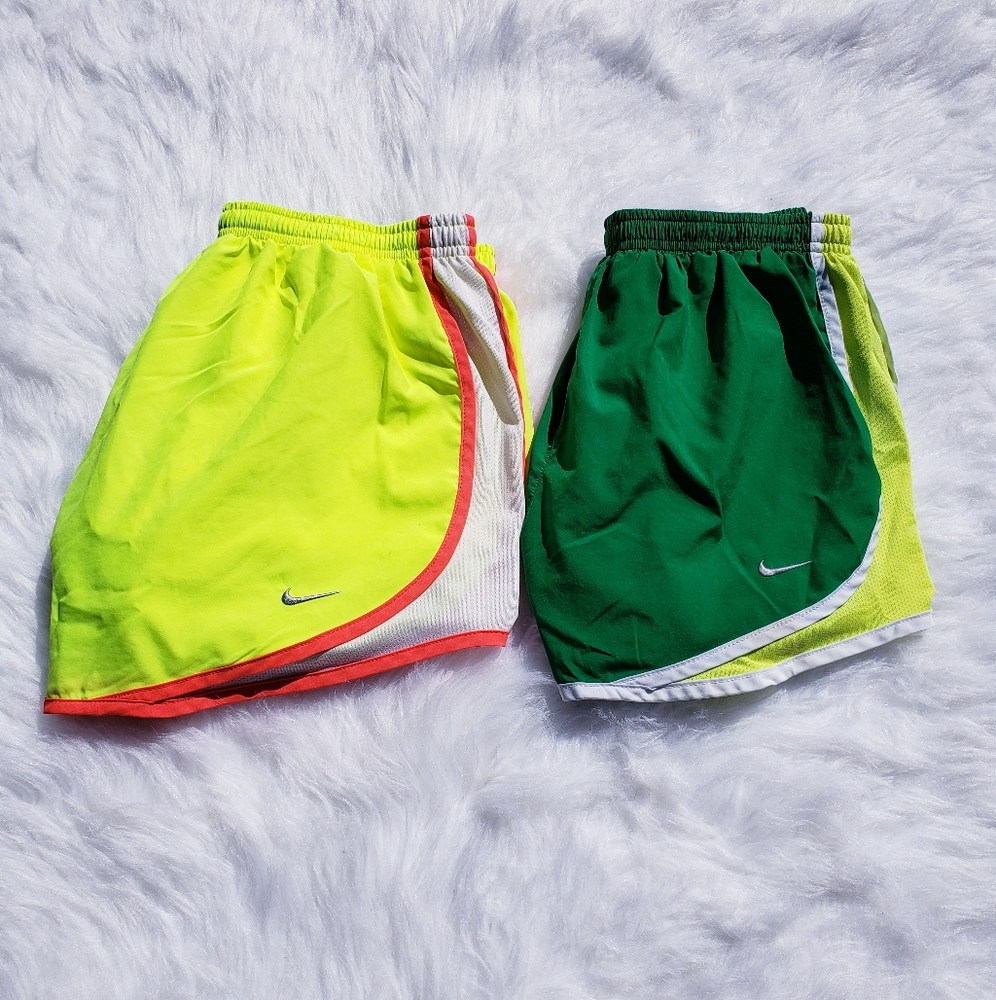 Green and Yellow Nike Shorts